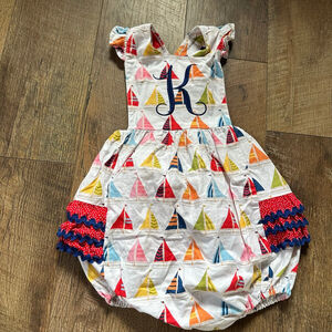 Girls Southern Sunshine Kids Sailboat Romper 3T Boutique